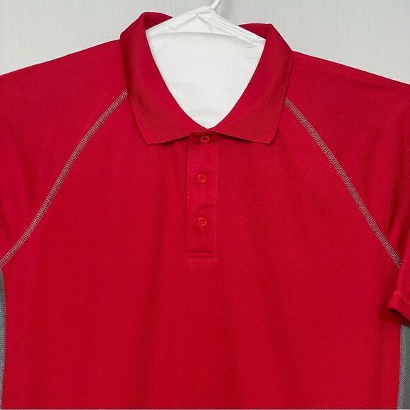 Moheen Cool Shirt Mens Large Red Dri Short Sleeve Polo UPF 50 Outdoor Hiking - Picture 3 of 11